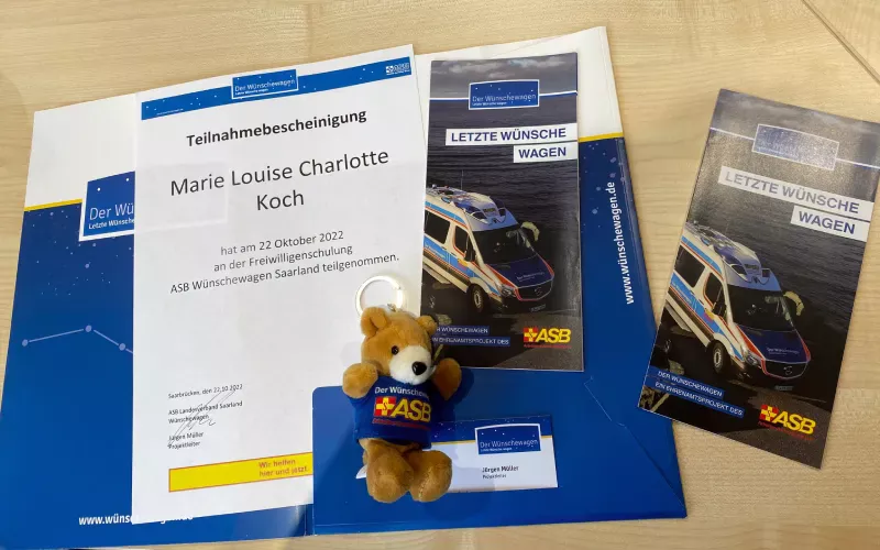 brochures for the training of asb wünschewagen in saarland