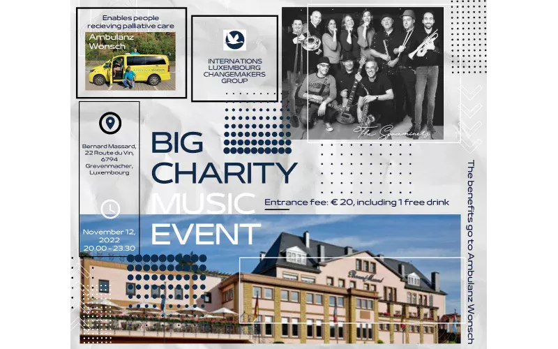 poster for the big charity music event with the spaceminers
